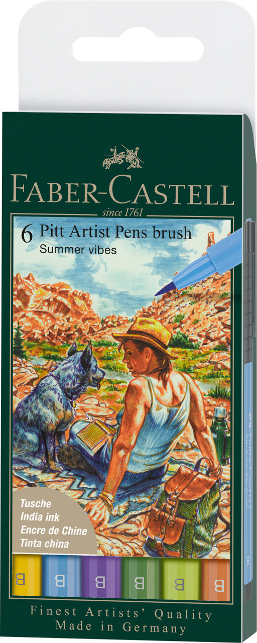 PITT ARTIST PEN SET 6 BUC CULORI VARA 2022 FABER-CASTELL PITT ARTIST PEN SET 6 BUC CULORI VARA 2022 FABER-CASTELL